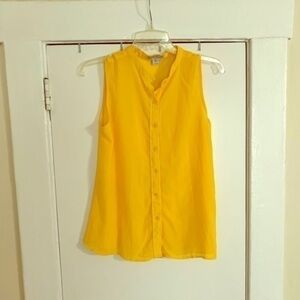 Cotton On Yellow Button Down Sleeveless Top‎ Small